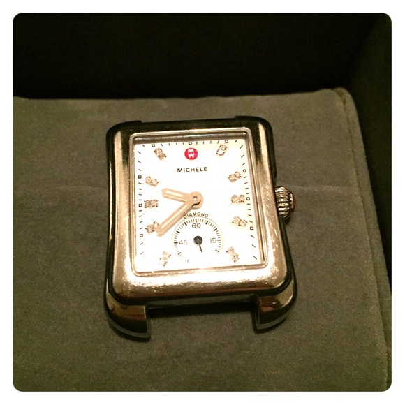 Michele Accessories - Michele Silver and White Diamond Dial Watch Head